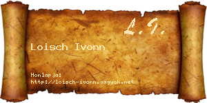 Loisch Ivonn névjegykártya